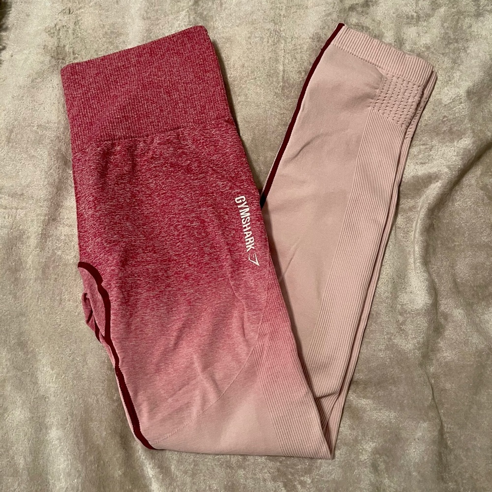Gymshark Ombré Seamless Leggings- Chalk Pink/Beet